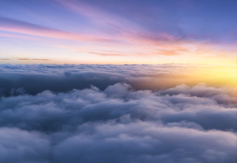 Sunset above the clouds
