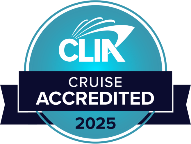 CLIA Cruise Accredited 2025 logo